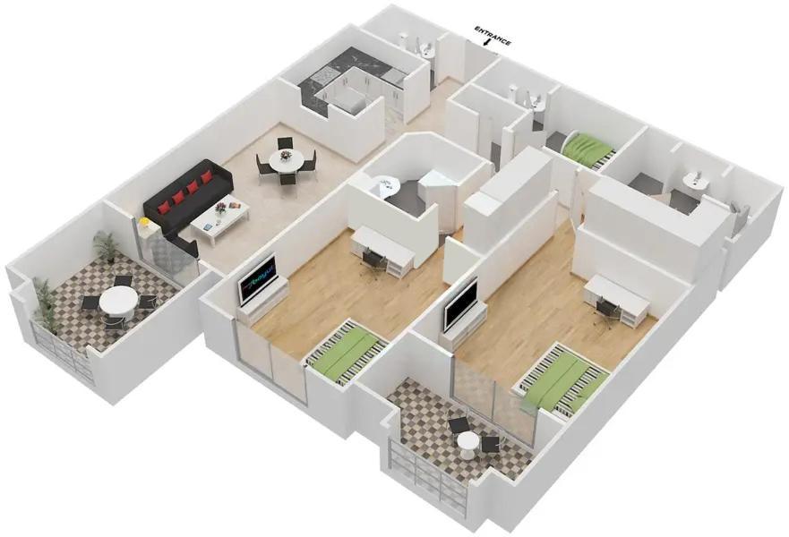 Lux The Grandeur Palm Garden View Apartment *